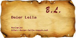 Beier Leila névjegykártya